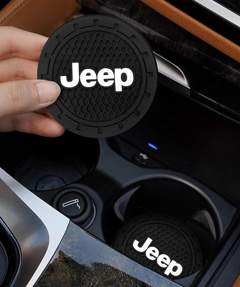 BFIVEANTE Car Cup Holder Coaster for Jeep,Silicone Cupholder Coaster,Car Interior Accessories,2.76 Inch 2 Pieces - Image 5